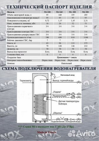 Бойлер косвенного нагрева 160 л + Тен