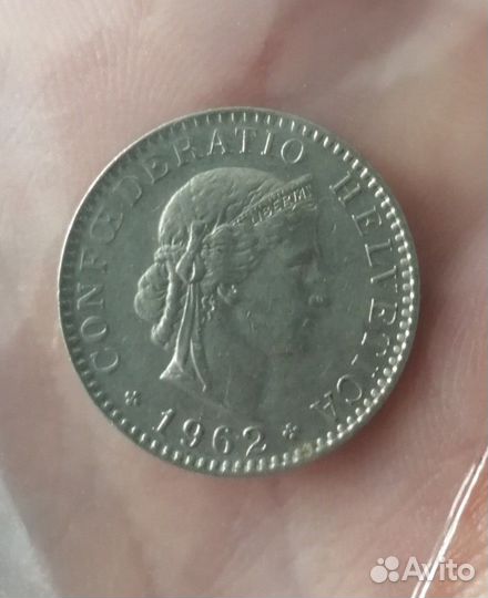 20 раппенов 1962 год Швейцария
