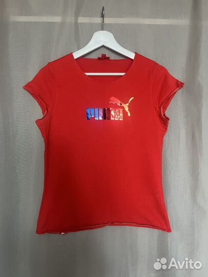 Футболка puma хлопок m красная
