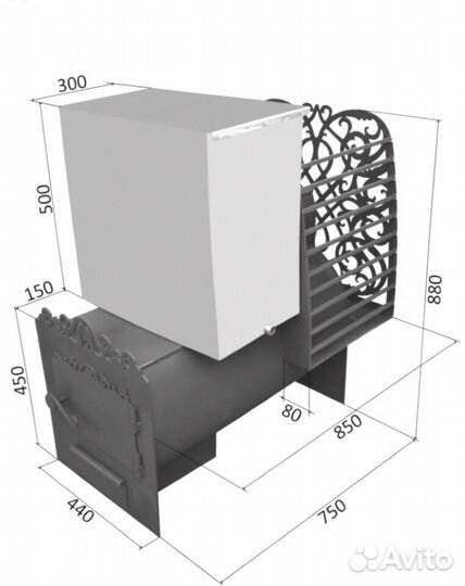 Печь банная из трубы 8мм