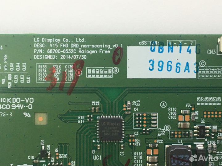 Плата t-con 6870C-0532C на LG 43LF630V