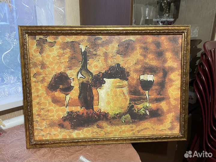 Картина в раме пейзаж и натюрморт 72х52см