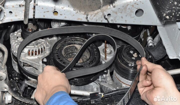 Замена приводного ремня MB GLS I 2015-19