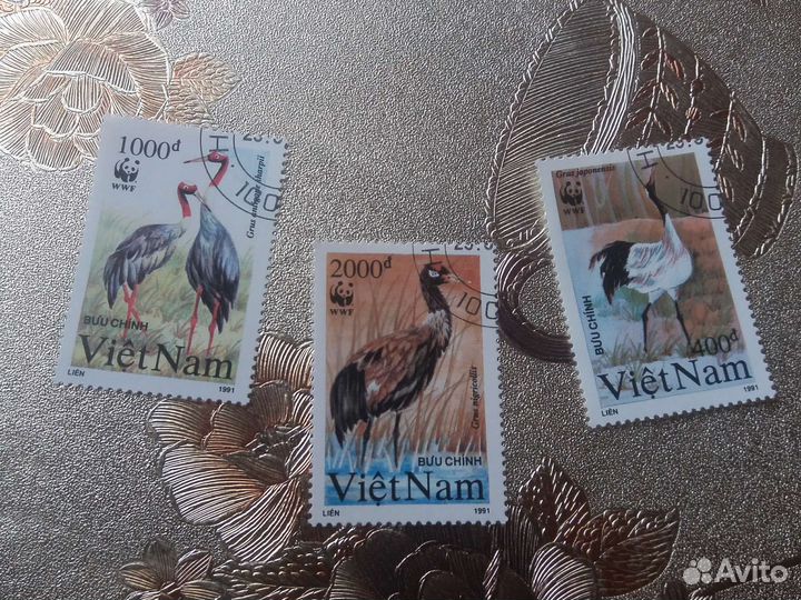 Почтовые марки серии Птицы, Вьетнам, 1991г