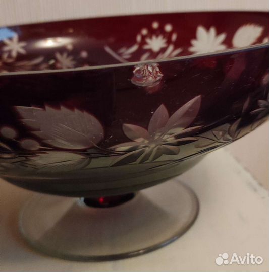 Блюдо, ваза для фруктов на ножке СССР