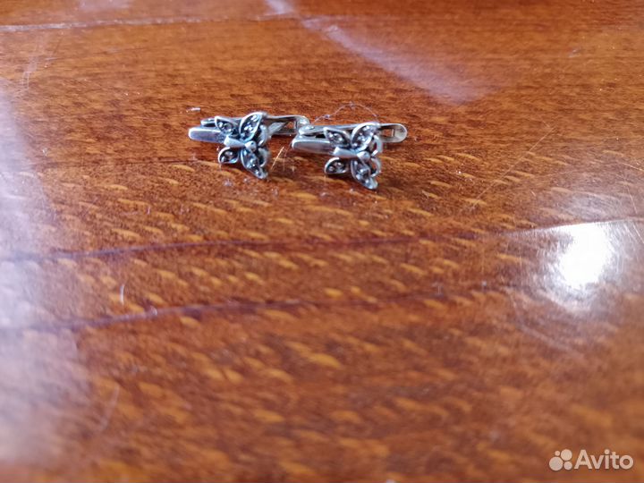 Детские серебряные серьги(бабочки)