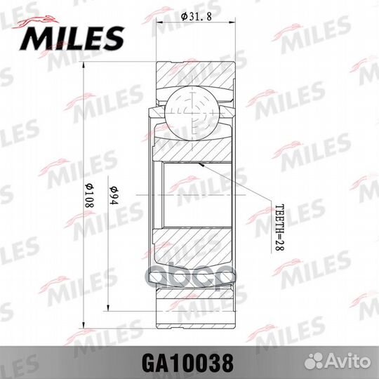 ШРУС внутренний VW T5 1.9TD-2.0 03- (GKN 304839)