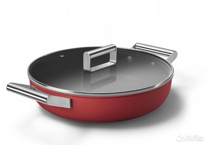 Сковорода новая Smeg ckfd2811RDM Красная матовая 2