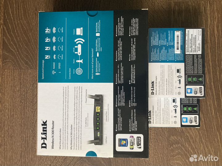 Роутер D-Link N300 Dir-620 + 2USB адаптера N150