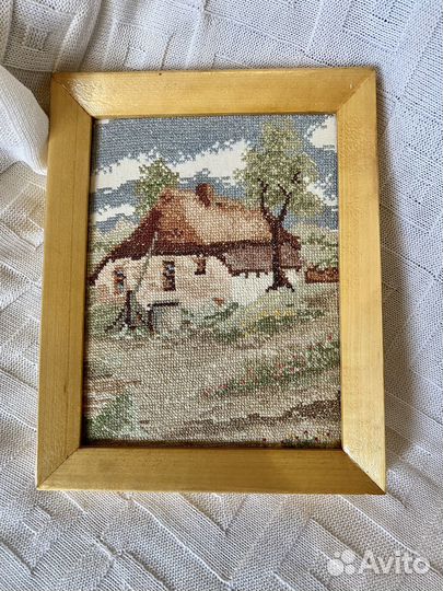 Вышитые картины крестиком/ гладью раритет