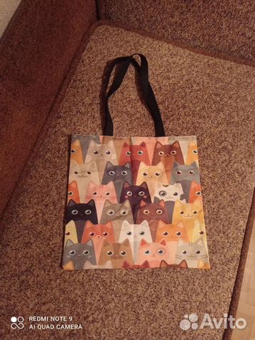 Шоппер. Модный принт Кошки. Новый