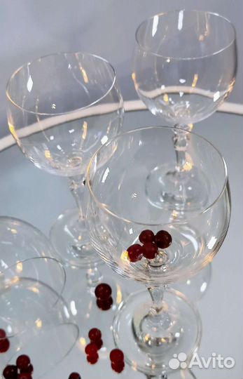 Бокалы для вина хрусталь, Богемия, ваза для конфет