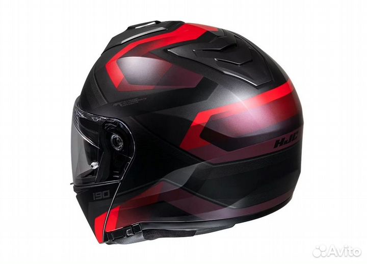 Модуляр Шлем HJC i90 lark черный сер красн L,XL