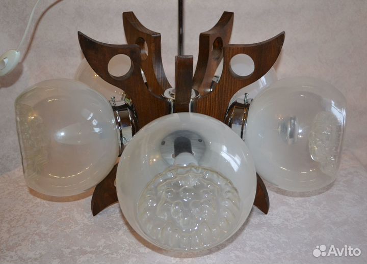 Люстра винтажная 5 плафонов