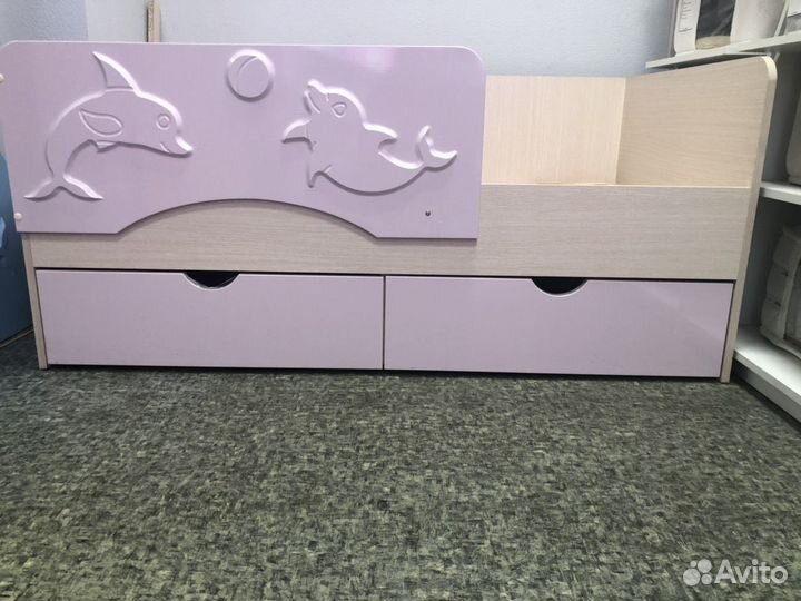 Кровать Дельфин 140 розовая