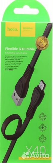 Кабель micro USB hoco X40, 2A, 1 м