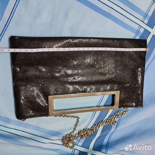 Клатч женский вечерний черный блестящий