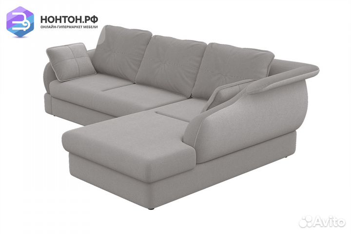 Диван угловой дельфин Вега-Элит серый