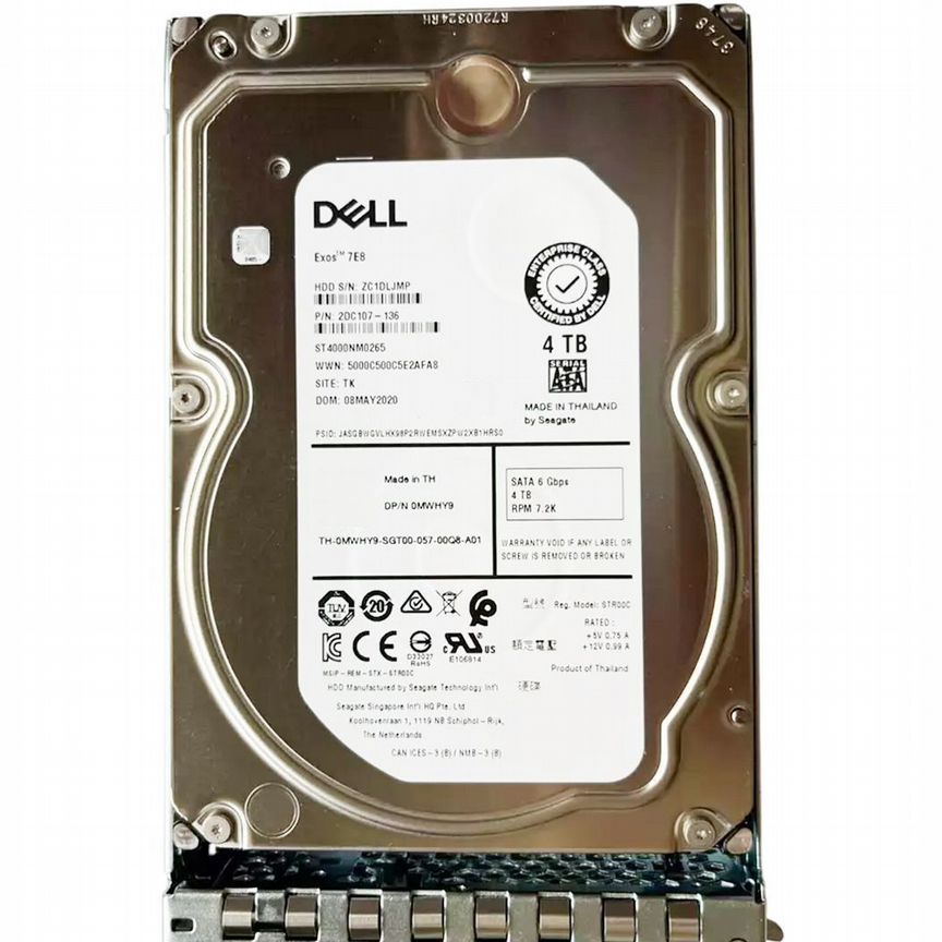 [MWHY9] Жесткий Диск Dell 4tb 7200 Sata3 3,5" Hdd Mwhy9