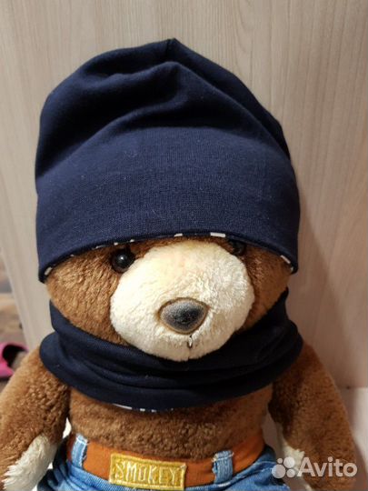 Комплект шапка и снуд для мальчика 40-45 см весна