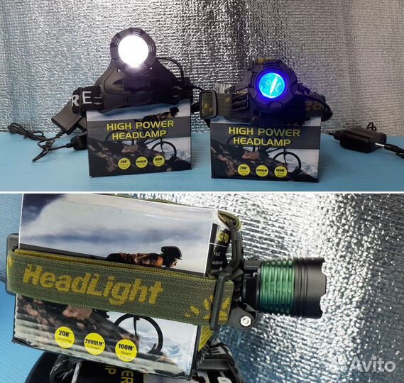 Налобный Фонарь Police с оптической линзой Zoom+уф