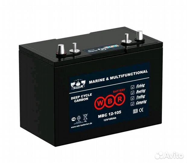 Аккумулятор WBR MBC 12-105-2 тяговый 12V 108Ah