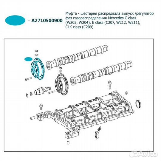 Муфта - шестерня распредвала выпуск / регулятор фа