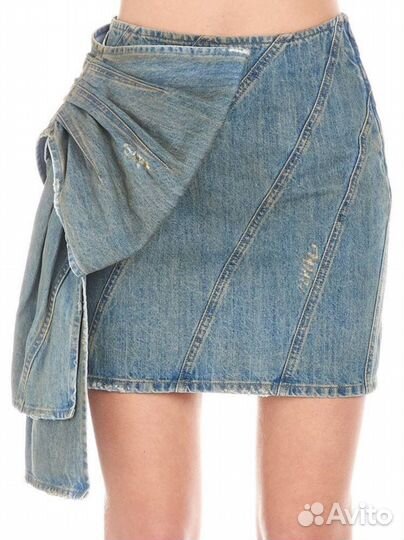 Юбка джинсовая Miu Miu с бантом