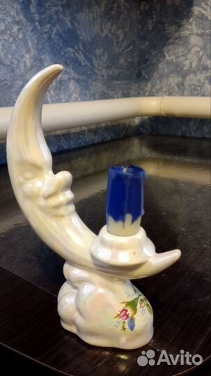 Фарфоровый подсвечник Месяц