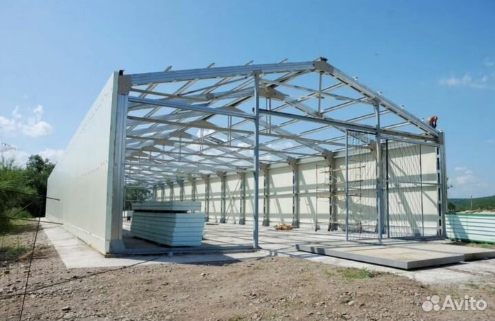 Теплые ангары склады из сэндвич панелей