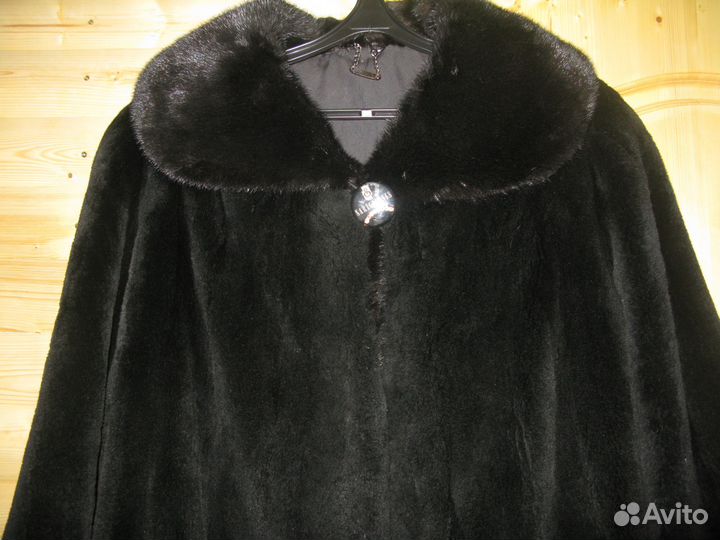 Шуба бобер стриженый воротник норка