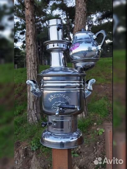 Дровяной самовар на углях и дровах