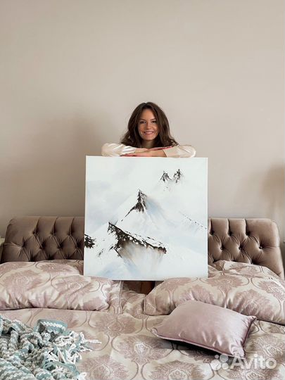 Картина маслом горный пейзаж горы масло