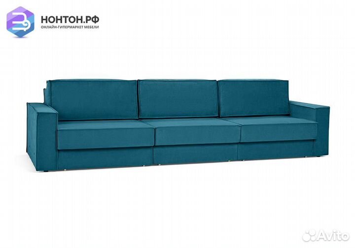 Диван еврокнижка трехместный Тревис бирюзовый