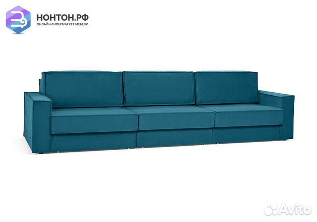 Диван еврокнижка трехместный Тревис бирюзовый