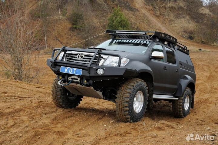 Передний силовой бампер с кенгурином алюминиевый