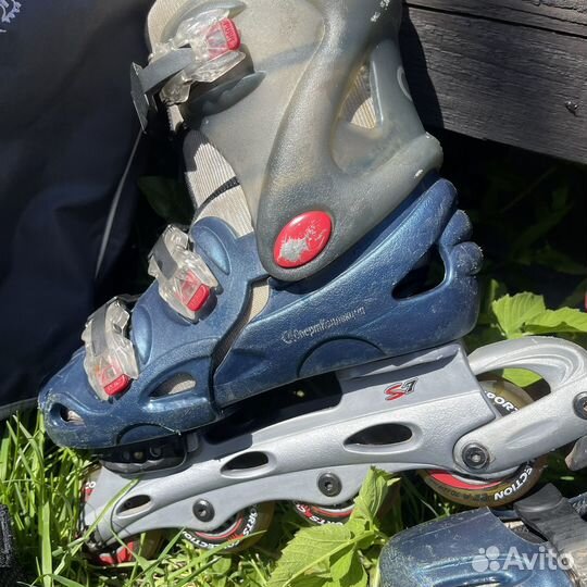 Б/у Ролики+защита+сумка 38-40рр раздвижные