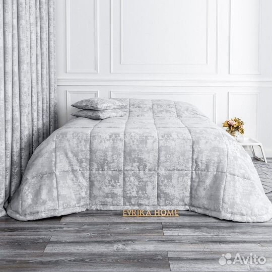 Покрывало Зарина Стальной на кровать