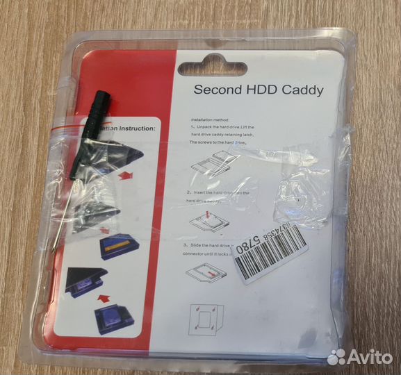 Переходник DVD to HDD u SSD,sata Optibay 9,5 mm