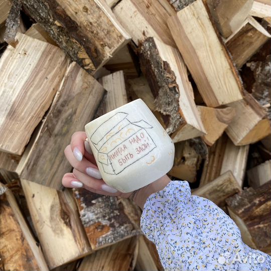 Кружка с муми-троллем ручной работы