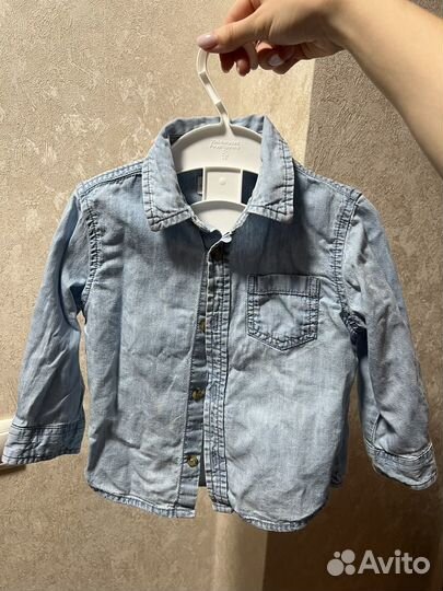 Джинсовая рубашка mango 80