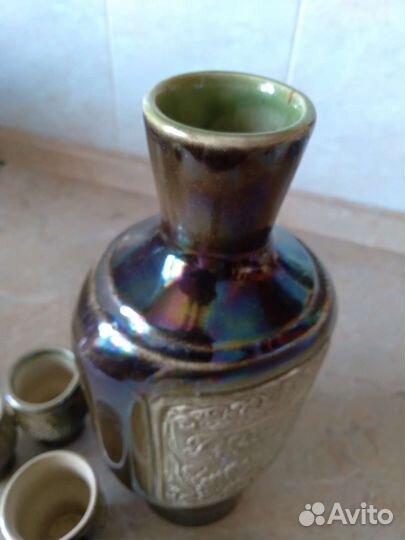 Штофы, графин, керамика со стопками