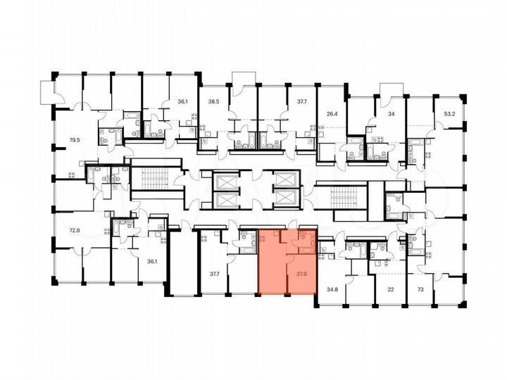 1-к. квартира, 37,9 м², 4/32 эт.