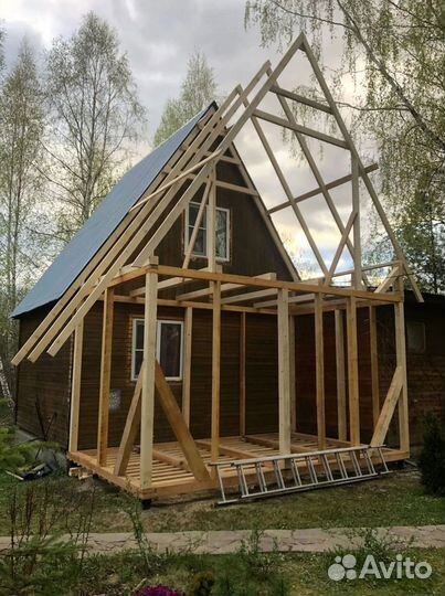 Строительство пристройки веранды беседки террасы