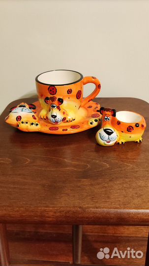 Набор керамической посуды детский новый 3 предмета