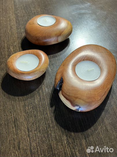 Подсвечники из можжевельника