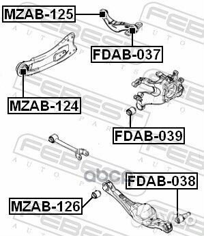 Сайлентблок заднего рычага febest fdab-038