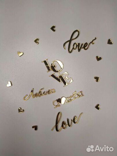 Акриловый Топпер, золото