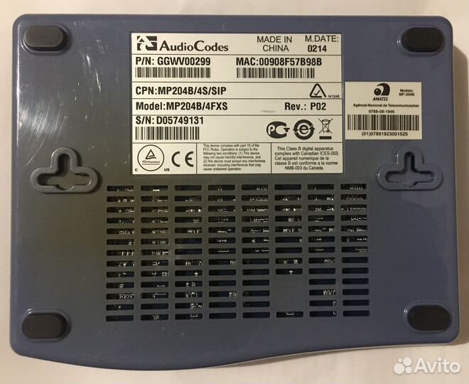 Голосовой шлюз Audiocodes MP-204