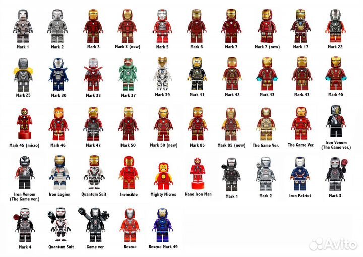 Коллекция минифигурок Lego Marvel Iron Man